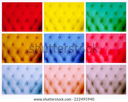 mixed colorful classic sofa leather texture