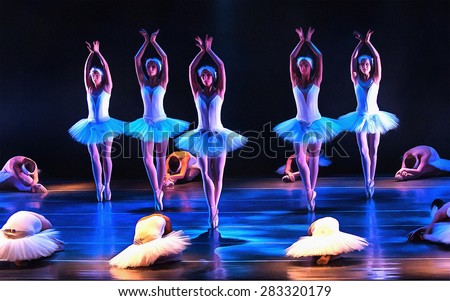 unrecognizable ballet dancers drawing filter