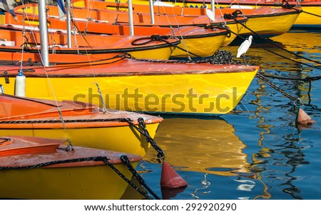 boats on an anchor in harbor