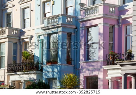The colourful properties near Portobello Road Market
