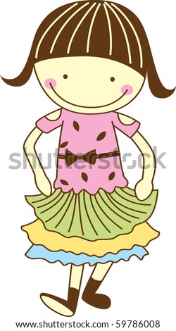 Cute Girl Doing Tap Dance Stock Vector Illustration 59786008 : Shutterstock