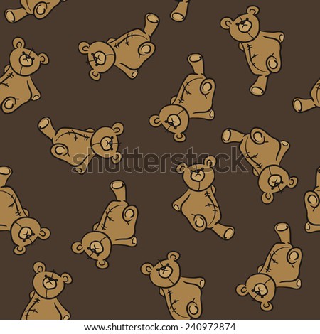bear toy seamless pattern cartoon doodle