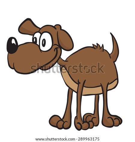 brown dog cartoon illustration isolated on white
