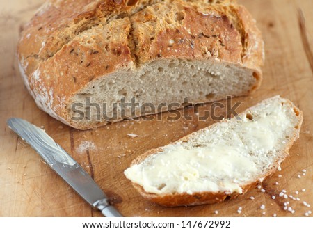 homemade bread with butter