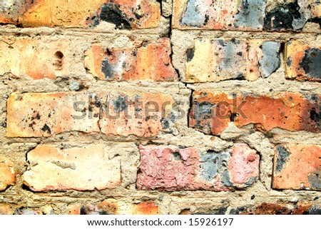 Grunge dark red  brick wall background texture