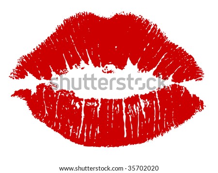 red lipstick kiss. stock vector : Red kiss lips