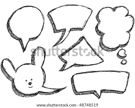 Hand Drawn Speech And Thought Bubbles Stock Vector Illustration