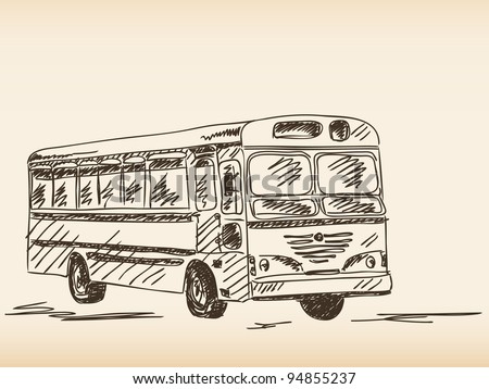 Hand Drawn Bus Stock Vector Illustration Shutterstock