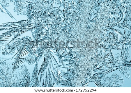 The patterns made by the frost on the window (hoarfrost background)