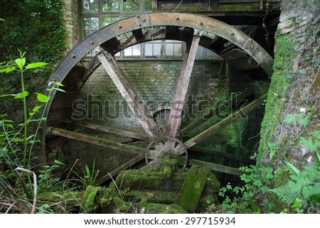 Old Water wheel, Devon, England