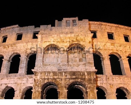 One of the best preserved ancient Roman arenas (similar to the famous Colosseum in Rome): Pula, Croatia.
