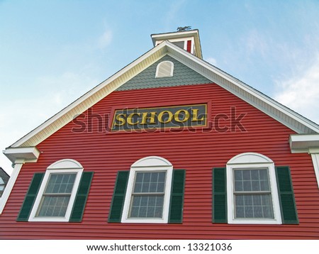 Colonial House School Building Against Blue Sky