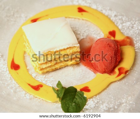 Italian typical cake, strawberry, cream