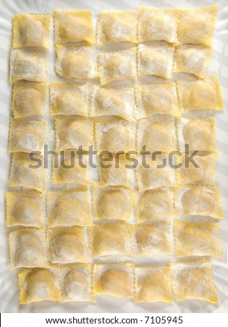 Tortelli ravioli fresh home-made home made pasta filled pumpkin cheese eggs hand made