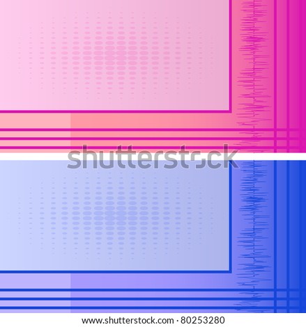 two business cards with modern pattern