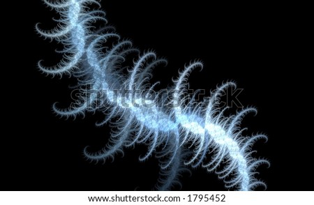Electric blue and white fractal lightning