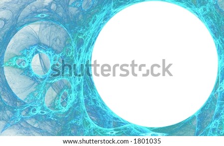 Teal blue fractal flame circle