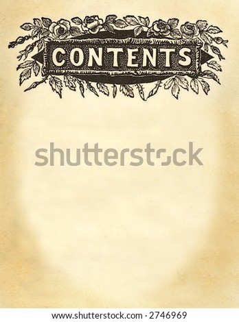 blank contents page