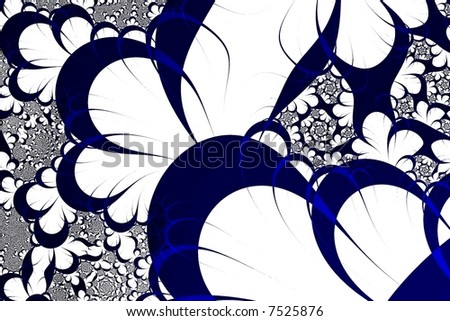 Dark blue fractal horseshoe pattern