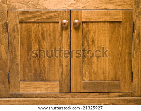 Handcrafted wood cabinet doors