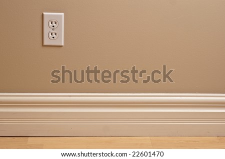 Interior design detail wall power outlet. Hydro power consumption.