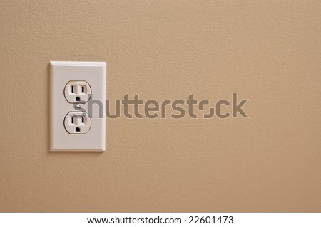 Interior design detail wall power outlet. Hydro power consumption.