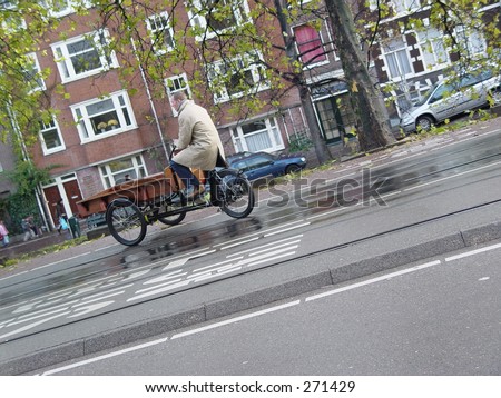 Delivery bicycle in Amsterdam, the Netherlands
