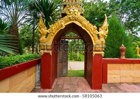 Temple gate of a temple in Thailand