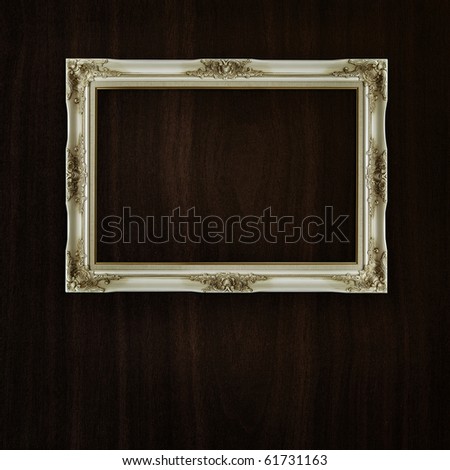 stock photo vintage frame on dark wood background