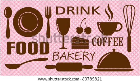 Vector of food,drink,bakery and coffee design