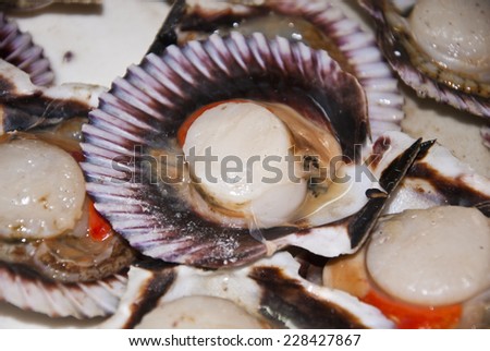 Seafood - Scallops / Seafood - Scallops - Two Types Of Meat In One Shell