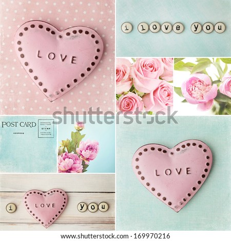 valentines day collage with hearts valentines day collage with hearts