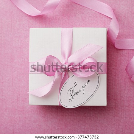gift box with gift tag. valentines day