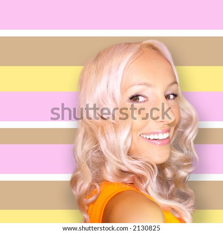 Young blond woman with brown eyes Young blond woman with brown eyes