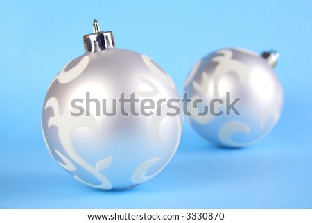 Christmas ball series -traditional Christmas balls on a blue background.