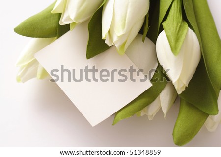 stock photo Blank card for spring Easter wedding or Mothers Day with