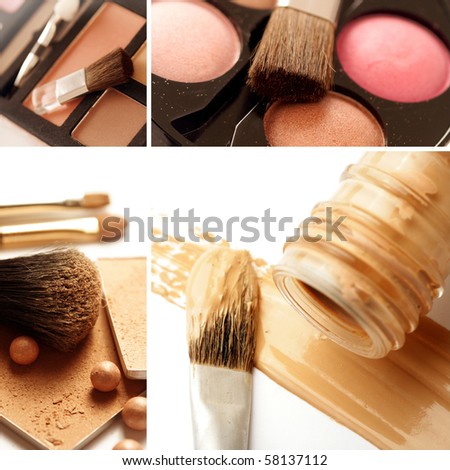 make-up products collage