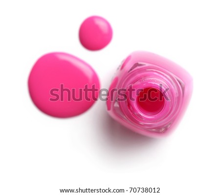pink nail polish bottle. stock photo : pink nail polish