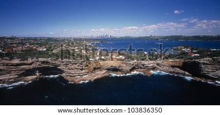 Sydney aerial of the sea cliffs