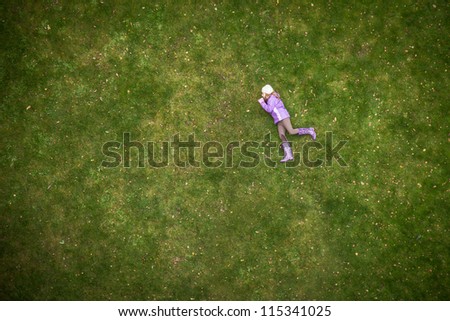 action figures, children on a lawn
