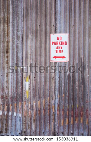no parking sign on old wall Launceston