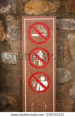 No Smoking, littering or spitting sign, India