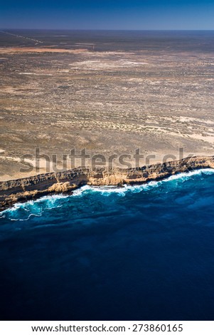 Aerial of Shark Bay / Zuytdorp cliffs, Denham, Western Australia