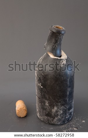 Broken clay bottle