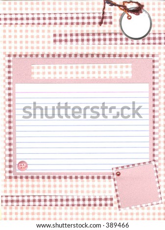 pink, wine gingham scrapbooking style journal and recipe design. 8.5 x 11