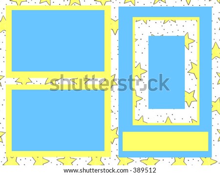 Blue And Yellow Stars and stripes background texture design. 10 x 7.5 3 rectangles and a title bar