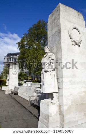 The Tower Hill memorial is a national war memorial in Trinity Square Gardens in Tower Hill, London.  Dedicated to all the Merchant Navy and fishing fleets who lost their lives\' during both world wars.