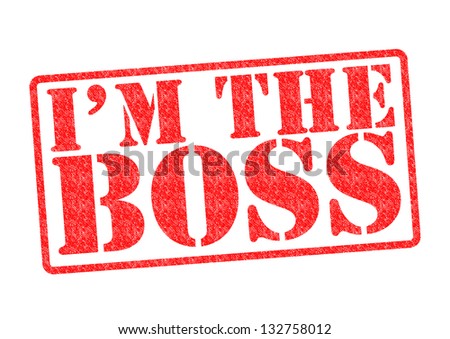 I'M THE BOSS Rubber Stamp over a white background.