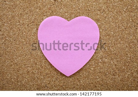 A Heart Sticky Label on a Notice Board texture.