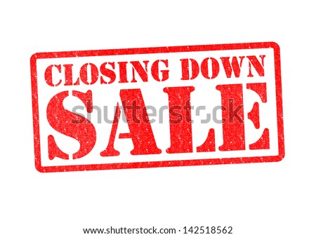 CLOSING DOWN SALE Rubber Stamp over a white background.